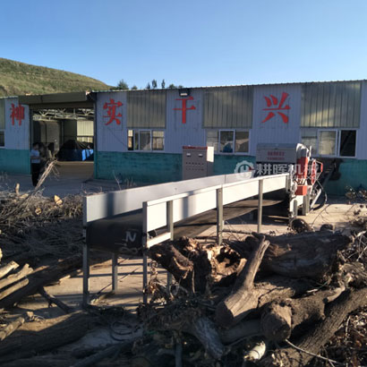 臥式樹枝切片機(jī)全自動樹枝粉碎機(jī)大型樹枝破碎